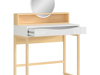 Make-uptafel vayen 85cm 1 lade - lichte eikdecor/ wit - afbeelding 2 van  8