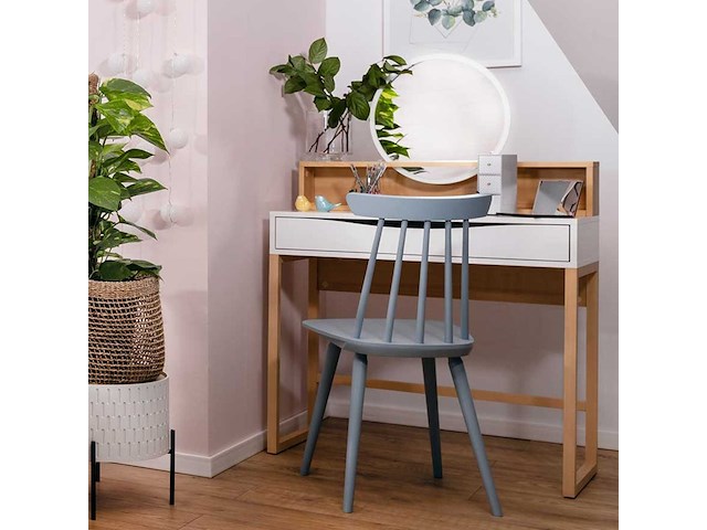 Make-uptafel vayen 85cm 1 lade - lichte eikdecor/ wit - afbeelding 6 van  8