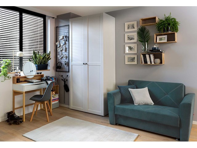 Make-uptafel vayen 85cm 1 lade - lichte eikdecor/ wit - afbeelding 7 van  8