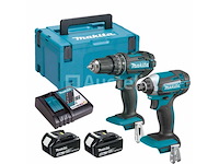 Makita 18v lxt 2-delige snoerloze gereedschapsset met 2 x 5ah batterijen, makpac 3 oplader en hoesje