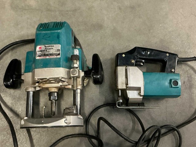 Makita bovenfrees, decoupeerzaag en haakse slijper - afbeelding 1 van  5