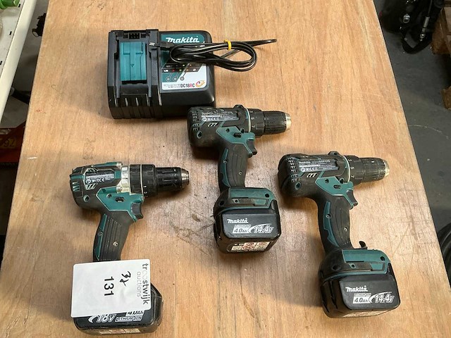 Makita ddf accu boormachine (3x) - afbeelding 1 van  5