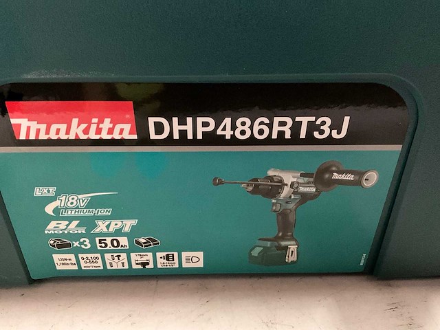 Makita dhp486rt3j klop- en boorschroefmachine met lader en 3 accu’s - afbeelding 7 van  9