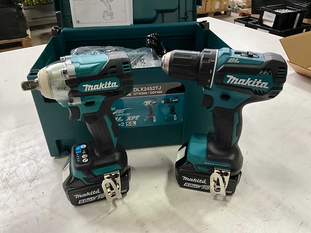 Makita dlx2452tj accu combo kit, schroefmachine/moersleutel met lader en 2 accu’s - afbeelding 2 van  9