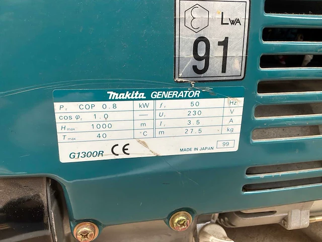 Makita g1300r stroomgenerator - afbeelding 6 van  6