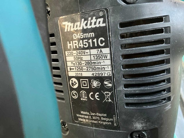 Makita hr4511c boorhamer - afbeelding 6 van  6