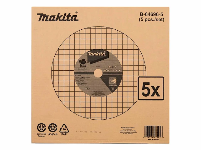 Makita slijpschijven 355x4.3x25.4mm bandenzaag 5 stuks - afbeelding 1 van  6