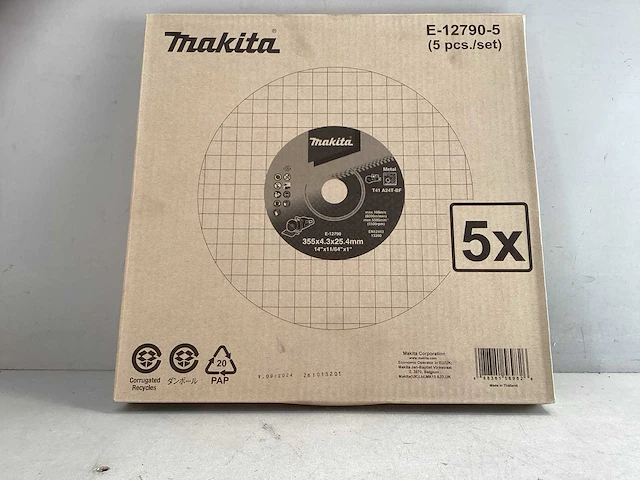 Makita slijpschijven 355x4.3x25.4mm bandenzaag 5 stuks - afbeelding 2 van  6