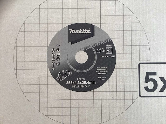 Makita slijpschijven 355x4.3x25.4mm bandenzaag 5 stuks - afbeelding 3 van  6