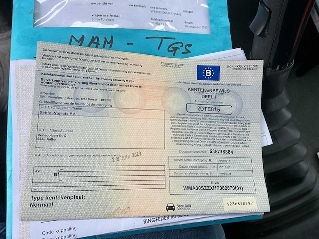 Man tgs vrachtwagen met optrekchassis - afbeelding 11 van  11