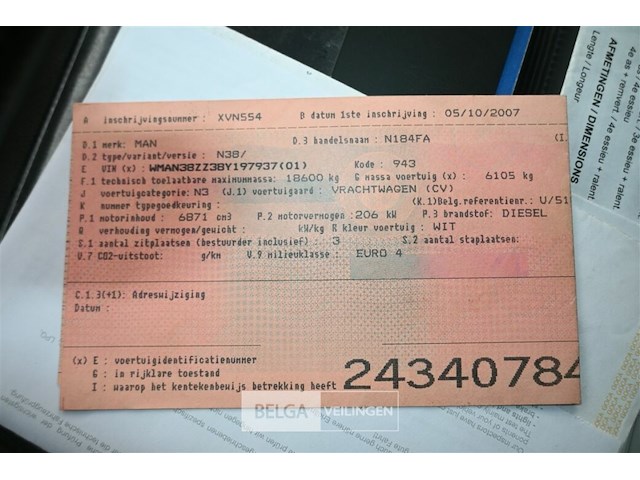 M.a.n. vrachtwagen met laadkraan en kipbak - afbeelding 11 van  30