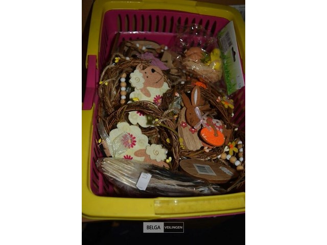 Mandje met paasdeco - afbeelding 1 van  3