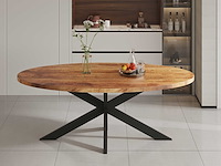 Mango houten ovalen tafel alexa - metalen frame - 200 cm - afbeelding 1 van  4