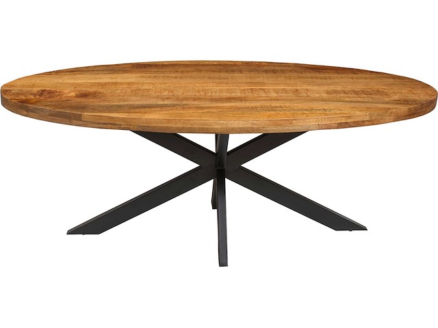 Mango houten ovalen tafel alexa - metalen frame - 200 cm - afbeelding 3 van  4
