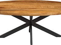 Mango houten ovalen tafel alexa - metalen frame - 200 cm - afbeelding 3 van  4