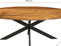 Mango houten ovalen tafel alexa - metalen frame - 200 cm - afbeelding 4 van  4