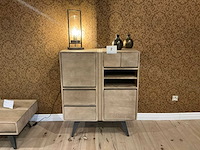 Mangohouten wandmeubel x2 en salontafel - afbeelding 2 van  6