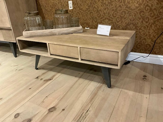 Mangohouten wandmeubel x2 en salontafel - afbeelding 4 van  6