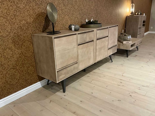 Mangohouten wandmeubel x2 en salontafel - afbeelding 6 van  6