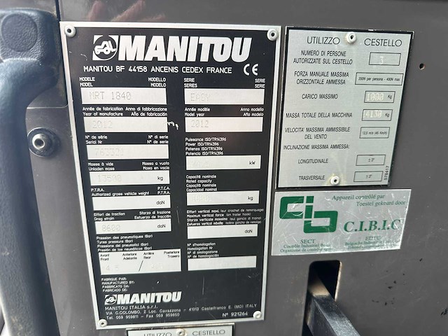 Manitou - 2012 - mrt1840 - easey - verreiker - afbeelding 70 van  72