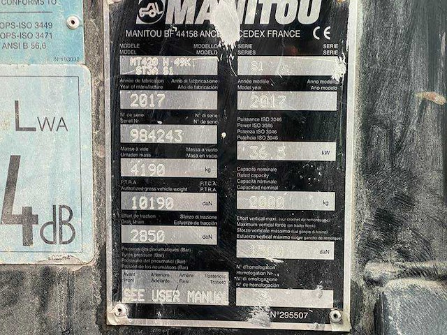 Manitou - 2017 - mt 420 h - verreiker - afbeelding 15 van  34