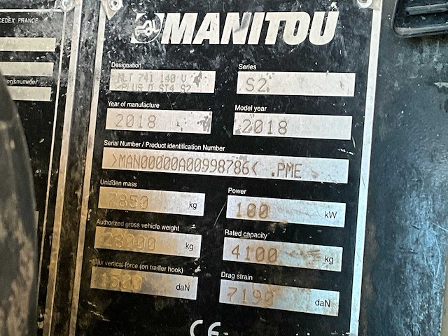 Manitou - mlt 741-140 v+ - telescopic handlers - 2018 - afbeelding 17 van  22