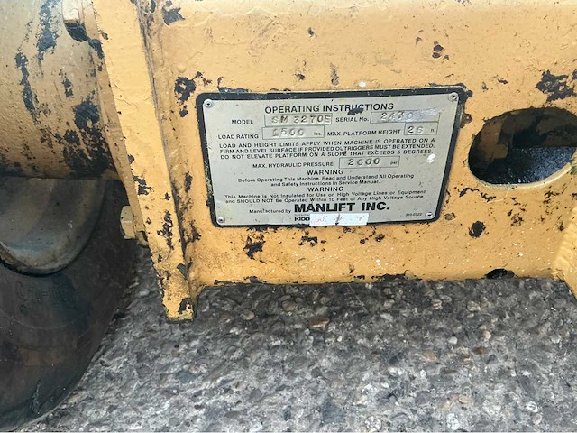 Manlift schaarlift sm3270e hoogwerker - afbeelding 8 van  8