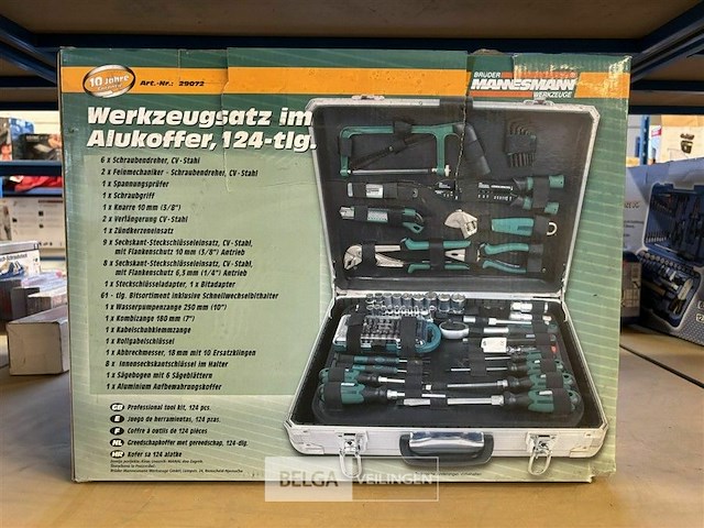 Mannesmann gereedschapskoffer gevuld 124-delig - afbeelding 1 van  3