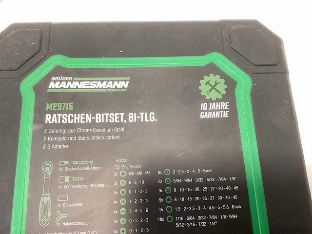Mannesmann ratel-bitset 81 delig 10 jaar garantie - afbeelding 7 van  7