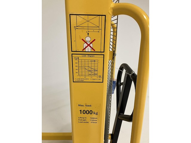 Manuele breedspoor stapelaar 1000kg - afbeelding 5 van  6