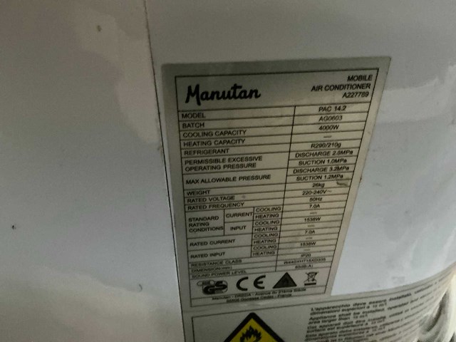 Manutan / thermo comfort diverse mobiele airco (3x) - afbeelding 6 van  14