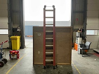 Manutrucks 3-delige houten steekladder 3x8 - afbeelding 1 van  4