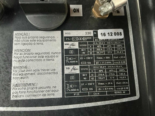 Maquet soudal hf 231 tig-lasmachine - afbeelding 5 van  5