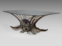 Marc d'haenens (xx), a large sculpted metal and illuminated amethyst dining table 73.5 x 235 x 145 cm. (28.94 x 92.51 x 57.09 in.) - afbeelding 2 van  6