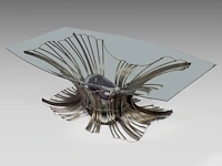 Marc d'haenens (xx), a large sculpted metal and illuminated amethyst dining table 73.5 x 235 x 145 cm. (28.94 x 92.51 x 57.09 in.) - afbeelding 3 van  6