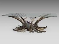 Marc d'haenens (xx), a large sculpted metal and illuminated amethyst dining table 73.5 x 235 x 145 cm. (28.94 x 92.51 x 57.09 in.) - afbeelding 4 van  6