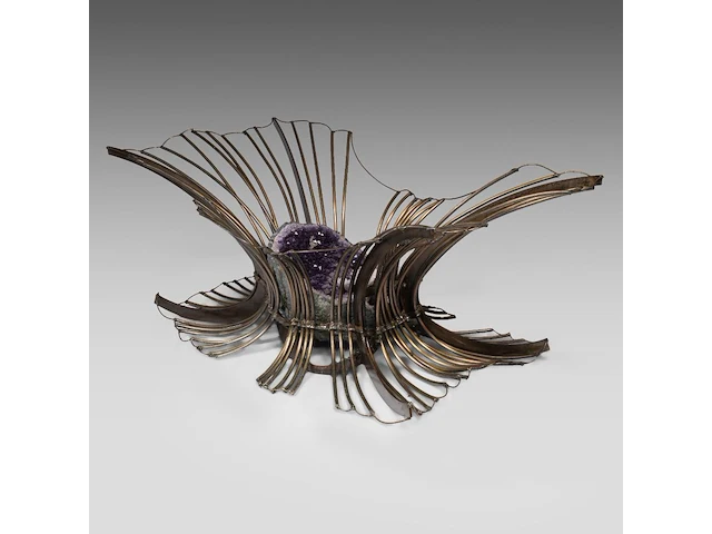 Marc d'haenens (xx), a large sculpted metal and illuminated amethyst dining table 73.5 x 235 x 145 cm. (28.94 x 92.51 x 57.09 in.) - afbeelding 6 van  6