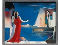 Marcel delmotte (1901-1984), 'les premiers pas vers l'âge adulte', oil on unalit 50 x 60 cm. (19.67 x 23.62 in.), frame: 54 x 64 cm. (21.26 x 25.19 in.) - afbeelding 2 van  7