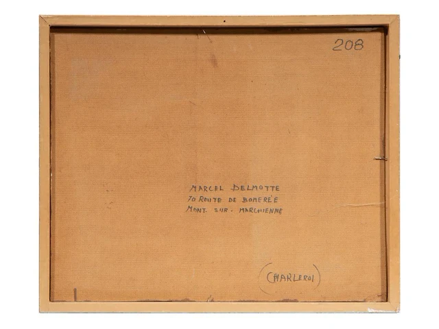Marcel delmotte (1901-1984), 'les premiers pas vers l'âge adulte', oil on unalit 50 x 60 cm. (19.67 x 23.62 in.), frame: 54 x 64 cm. (21.26 x 25.19 in.) - afbeelding 3 van  7