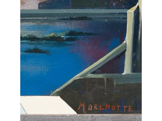 Marcel delmotte (1901-1984), 'les premiers pas vers l'âge adulte', oil on unalit 50 x 60 cm. (19.67 x 23.62 in.), frame: 54 x 64 cm. (21.26 x 25.19 in.) - afbeelding 5 van  7