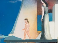 Marcel delmotte (1901-1984), 'les premiers pas vers l'âge adulte', oil on unalit 50 x 60 cm. (19.67 x 23.62 in.), frame: 54 x 64 cm. (21.26 x 25.19 in.) - afbeelding 6 van  7