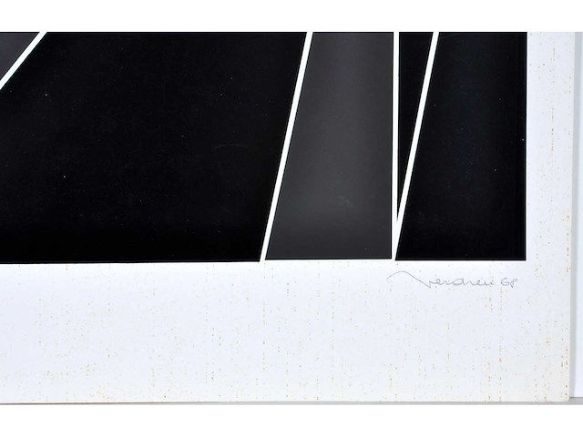 Marcel henri verdren - geometrische compositie - zeefdruk - afbeelding 1 van  4