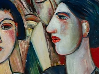 Marcel hocq (1933-2021), 'la fille et le clown', 2004, oil on canvas 50 x 60 cm. (19.67 x 23.62 in.), frame: 81.5 x 91.5 cm. (32.09 x 36.02 in.) - afbeelding 7 van  8