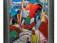 Marcel hocq (1933-2021), 'mon village', 2004, oil on canvas 80 x 70 cm. (31 1/2 x 27.55 in.), frame: 101.5 x 91.5 cm. (39.96 x 36.02 in.) - afbeelding 2 van  6