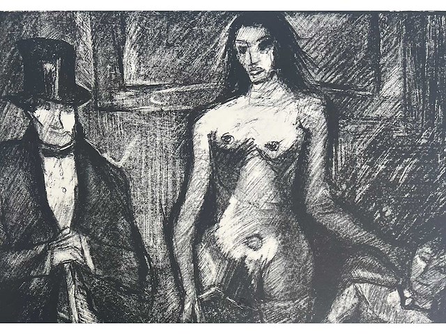Marcel poncet - het dilemma - lithografie - afbeelding 1 van  8