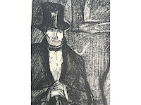 Marcel poncet - het dilemma - lithografie - afbeelding 3 van  8