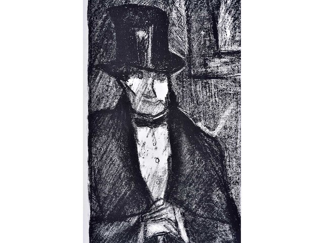 Marcel poncet - het dilemma - lithografie - afbeelding 3 van  3
