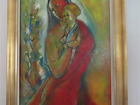 Maria met kind, olie op doek - afbeelding 1 van  3