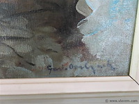 Marina olie op paneel, gesigneerd - afbeelding 3 van  3