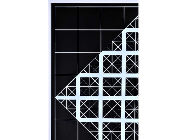 Mark verstockt - geometrisch abstracte compositie - kleurenzeefdruk - 1976 - afbeelding 5 van  6
